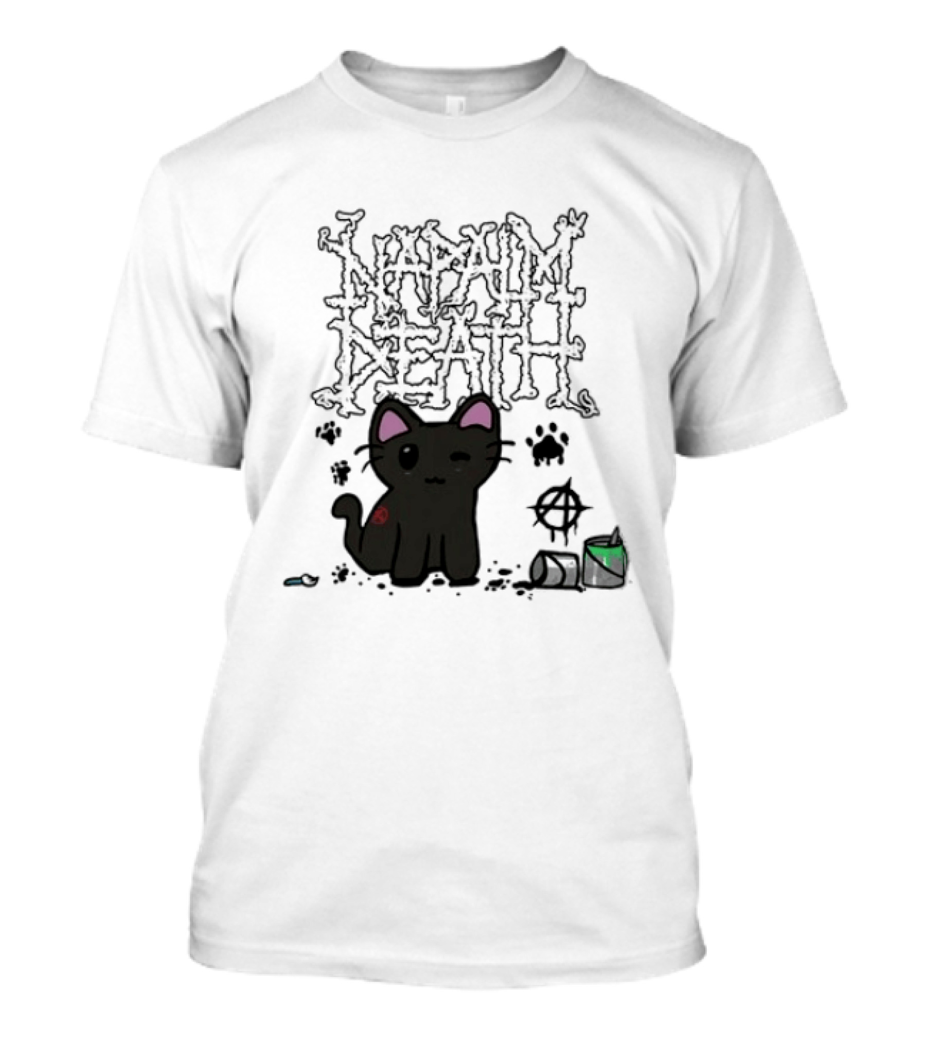Napalm Death There Is No Authority But Cats Black Cat T-Shirt
