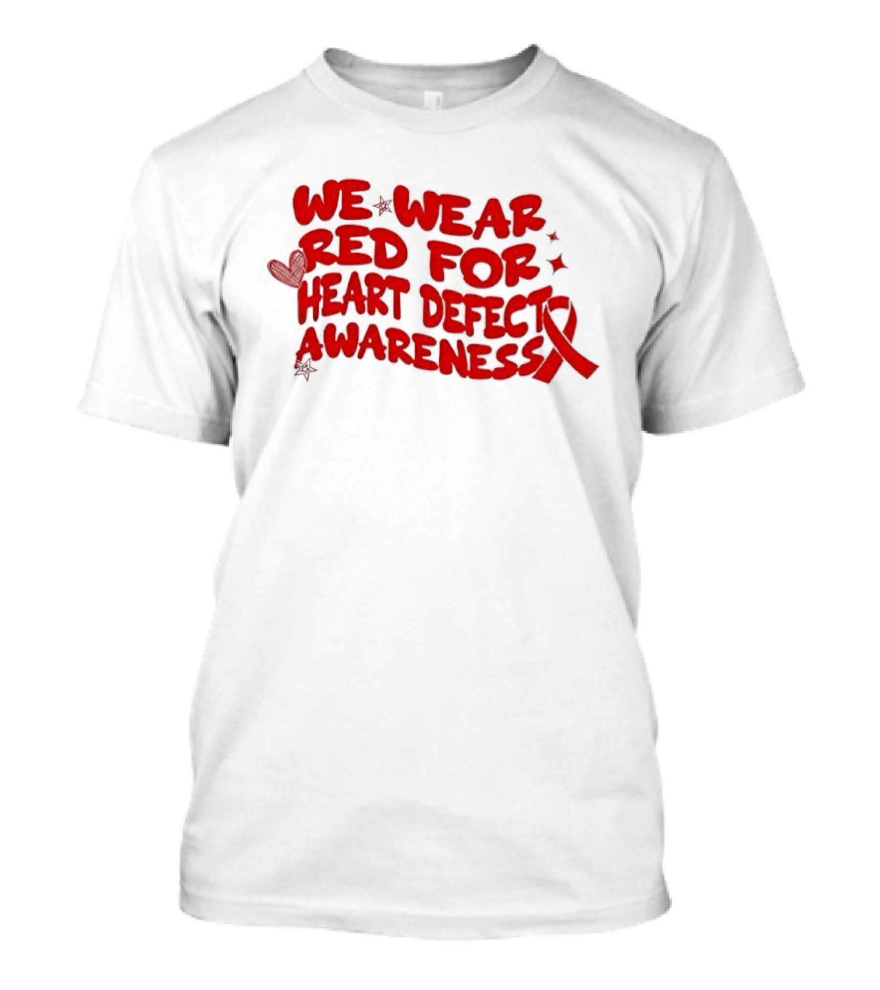 We Wear Red Heart Defect Awareness Ribbon T-Shirt