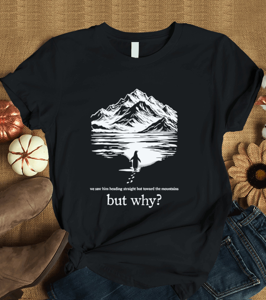 We Saw Him Heading Straight Toward The Mountains But Why? T-Shirt