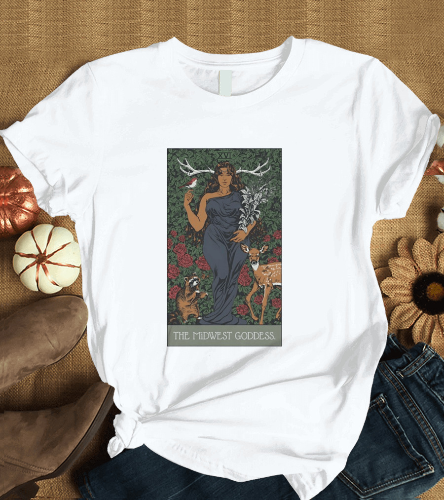 The Midwest Goddess XVI Antlered Deity With Nature T-Shirt