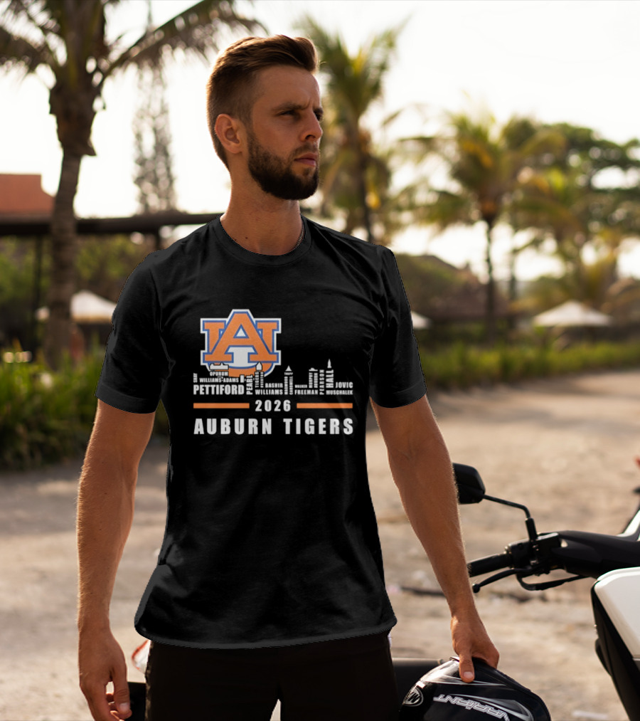 Auburn Tigers 2026 Pettiford Williams Broome Battie Skyline T-Shirt