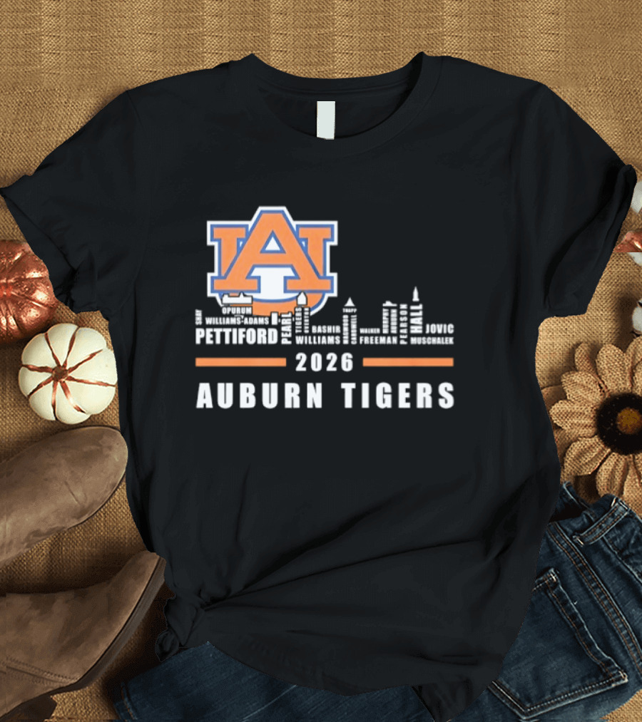 Auburn Tigers 2026 Pettiford Williams Broome Battie Skyline T-Shirt