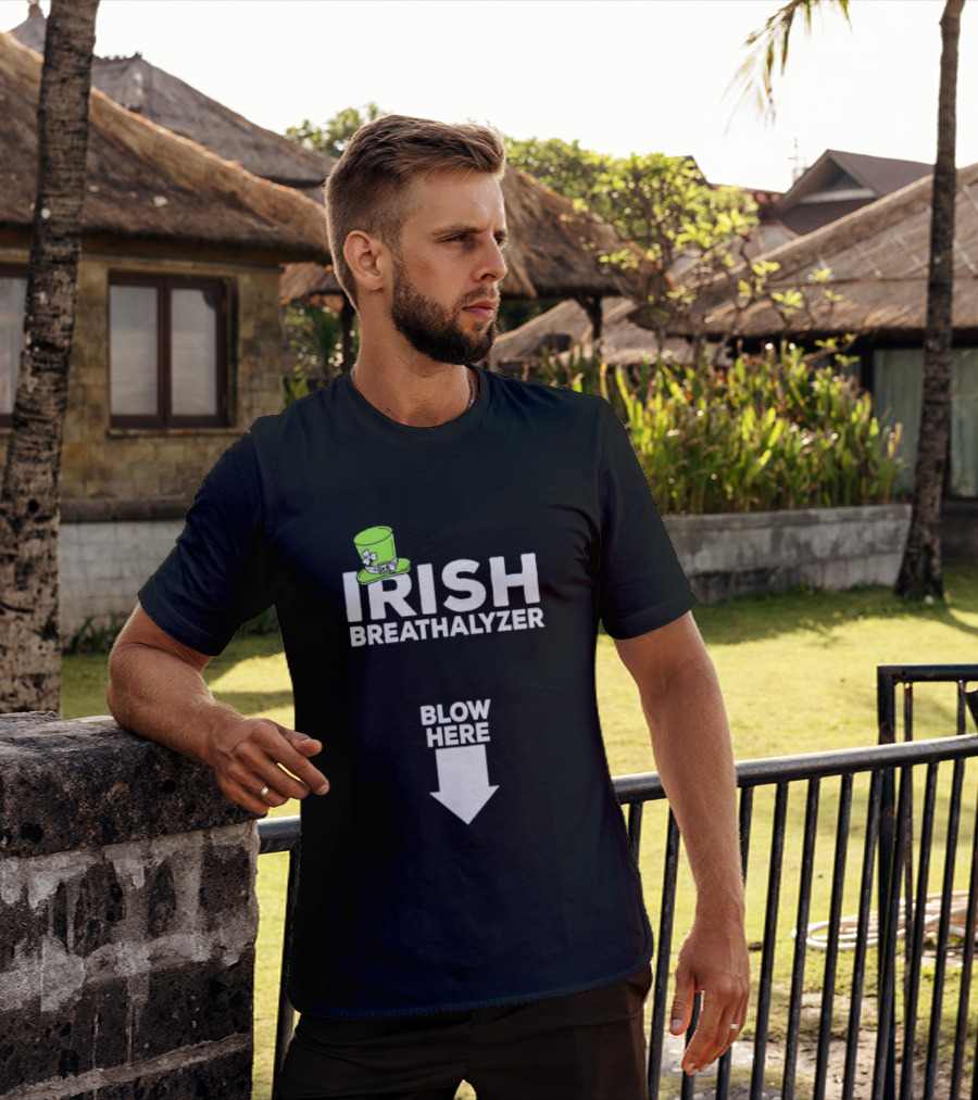 Irish Breathalyzer Blow Here St Patrick's Hat T-Shirt