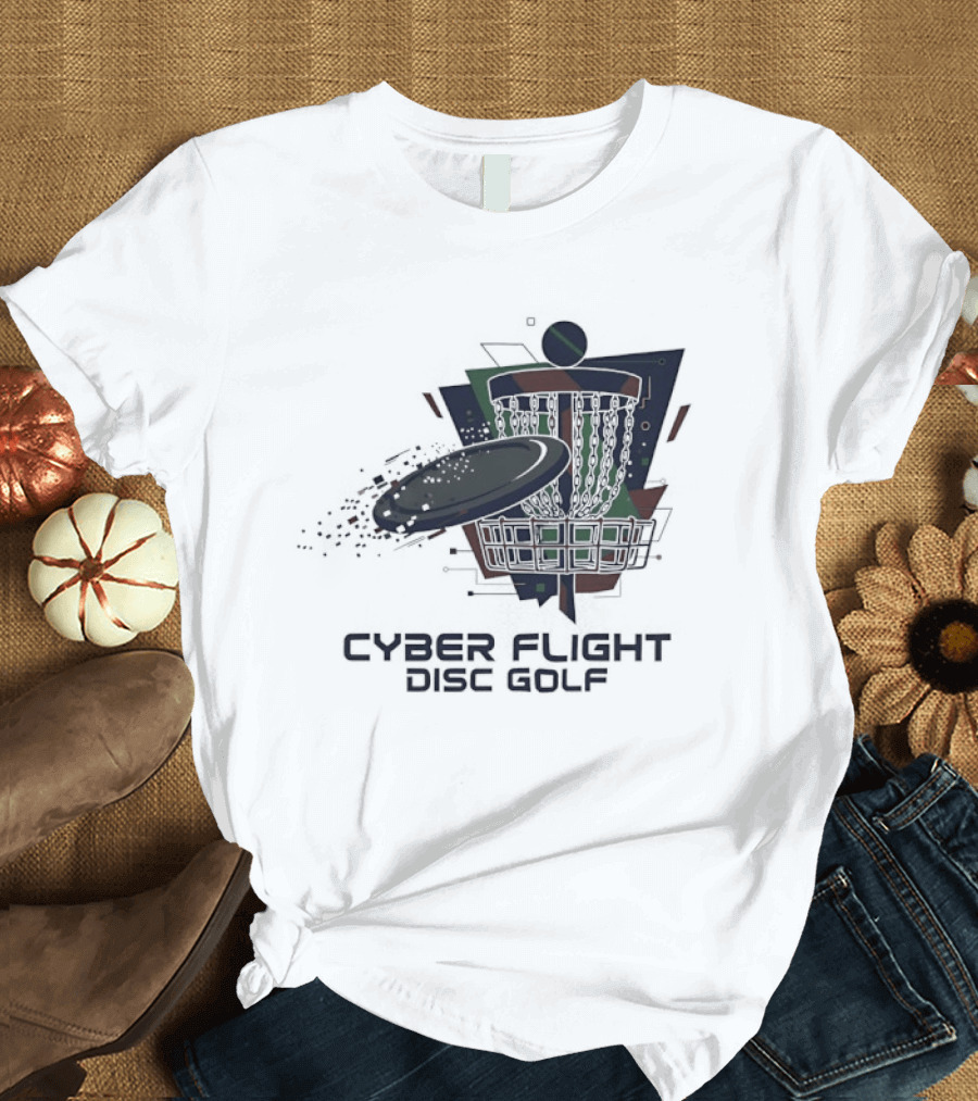 Cyber Flight Disc Golf Futuristic Basket T-Shirt
