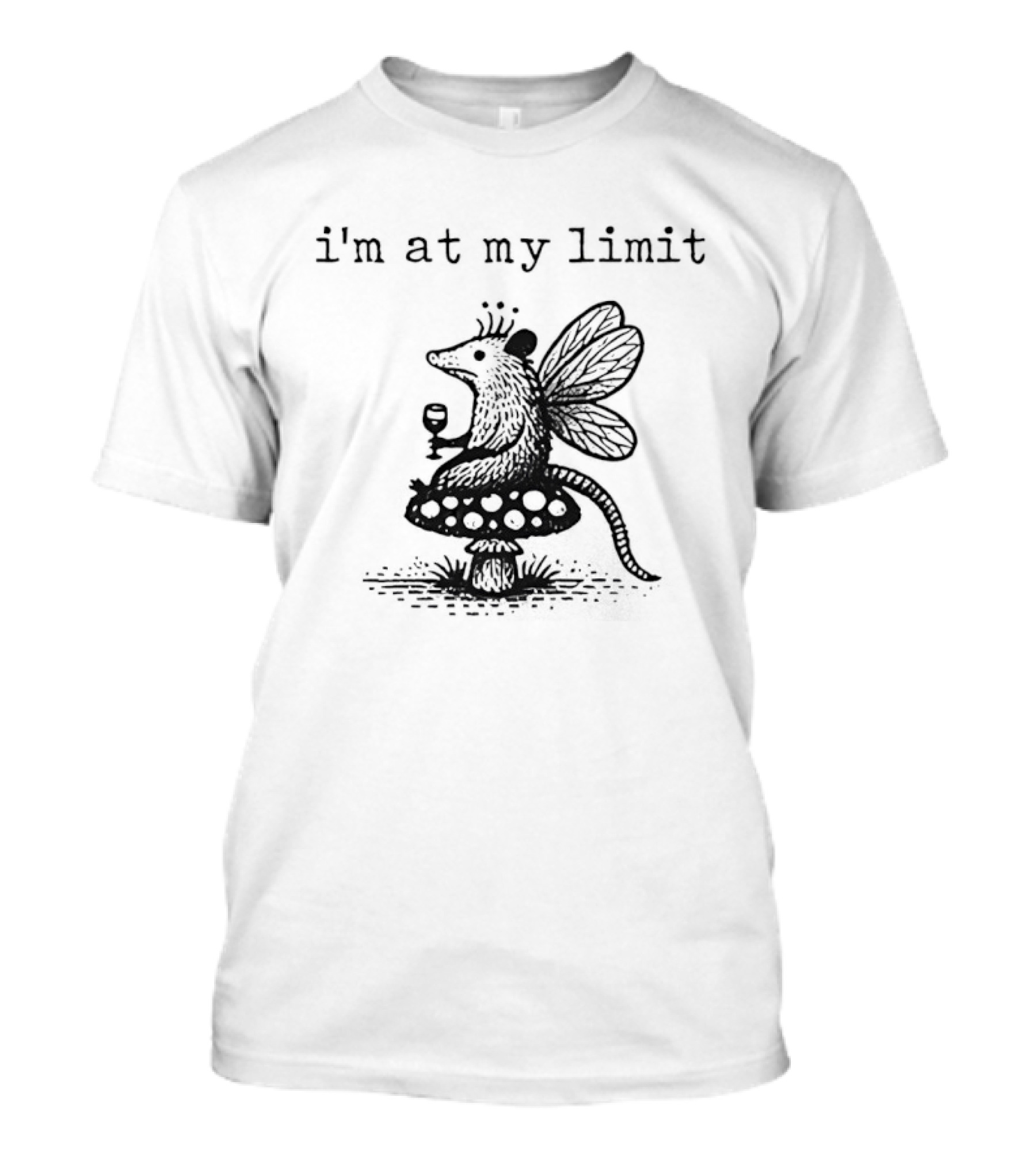 I'm At My Limit Opossum X Butterfly Crown Teacup T-Shirt