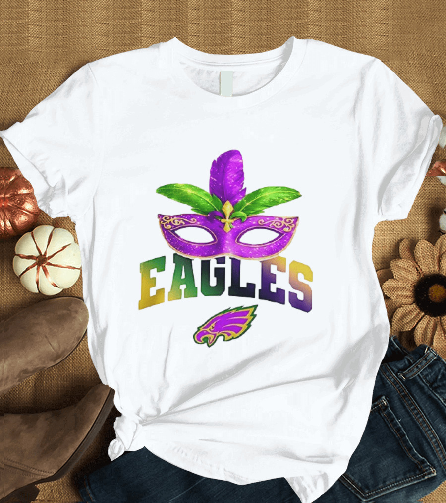 Eagles Mardi Gras Mask Festival Celebration T-Shirt