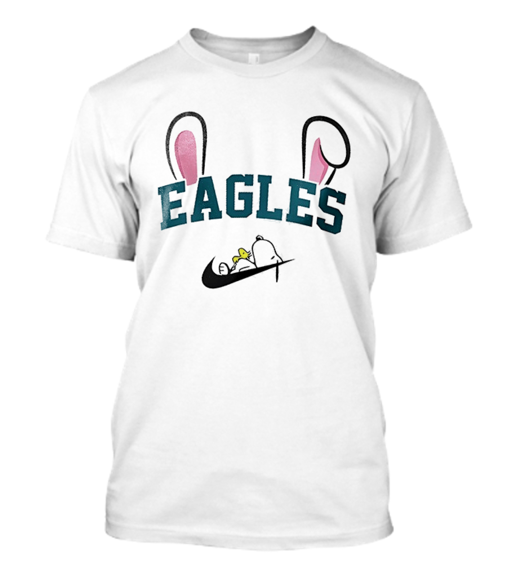Eagles Peanuts Snoopy Woodstock Bunny Ears Easter T-Shirt