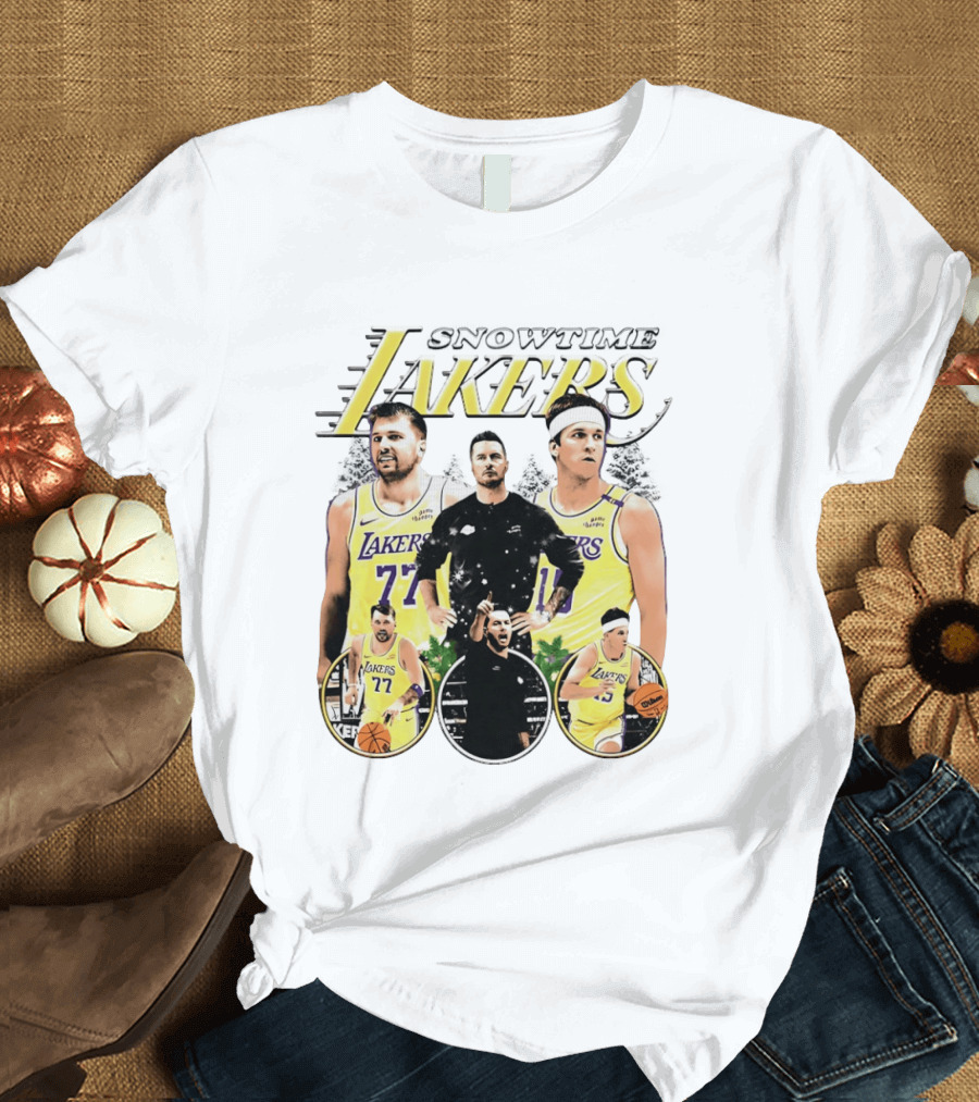 Snowtime Lakers Los Angeles Basketball Legends T-Shirt