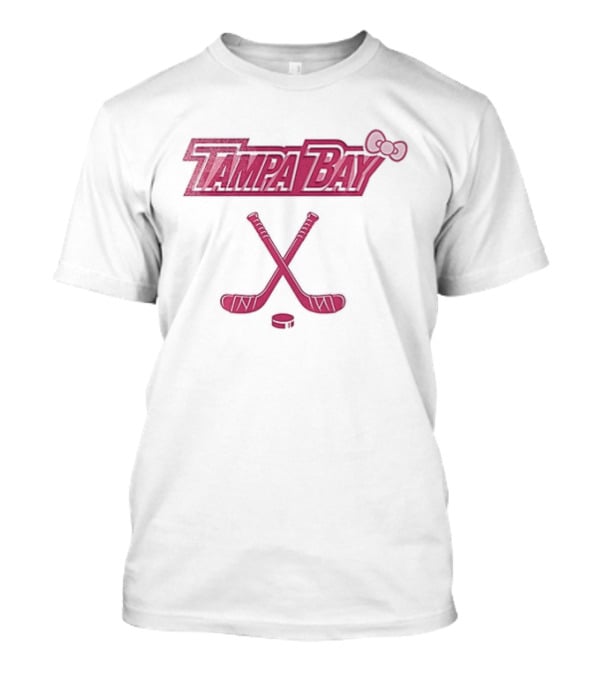 Tampa Bay Lightning Hello Kitty Crossed Hockey Sticks Bow T-Shirt