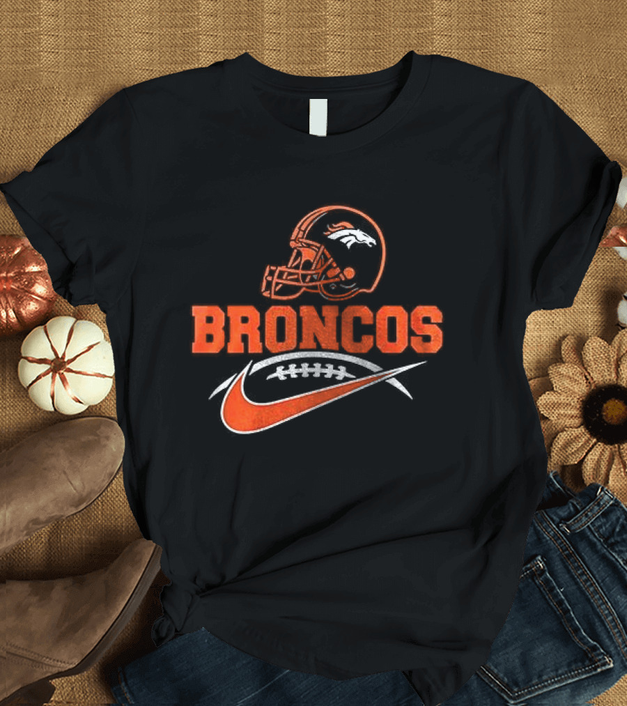 Denver Broncos Helmet Nike Football Fan T-Shirt