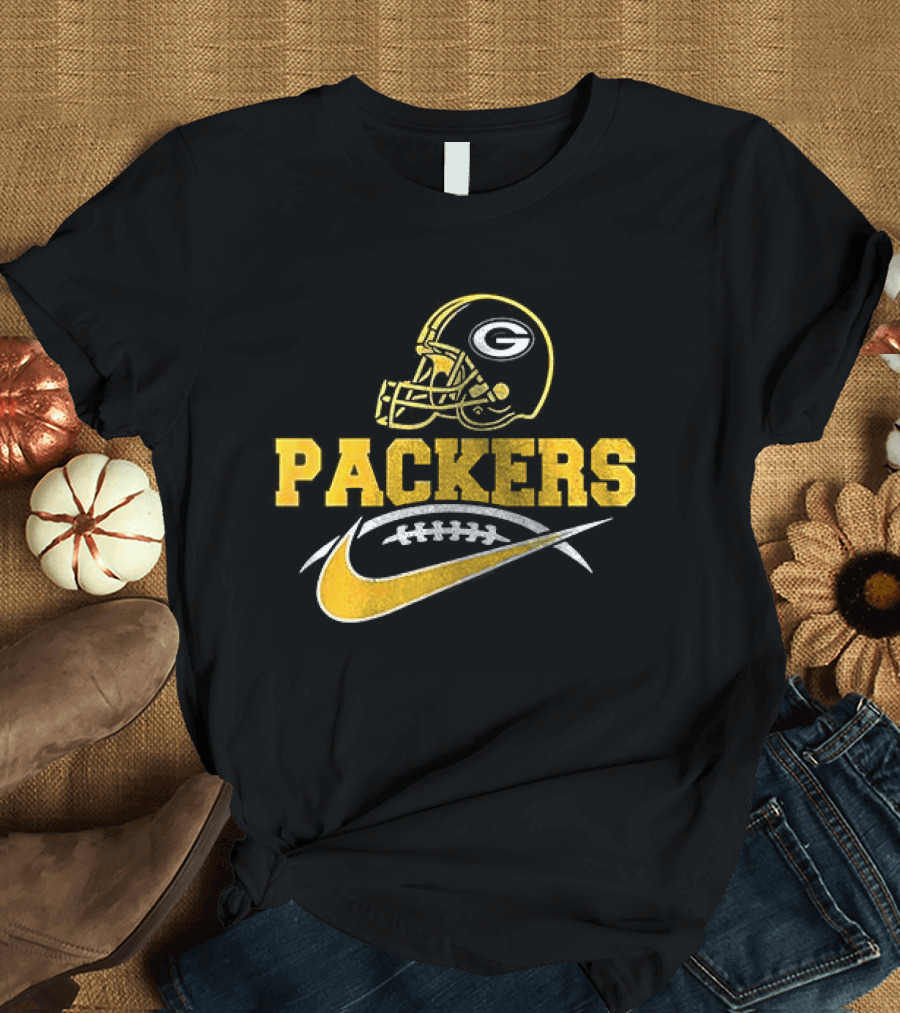 Green Bay Packers Helmet Fan Apparel Nike Football T-Shirt