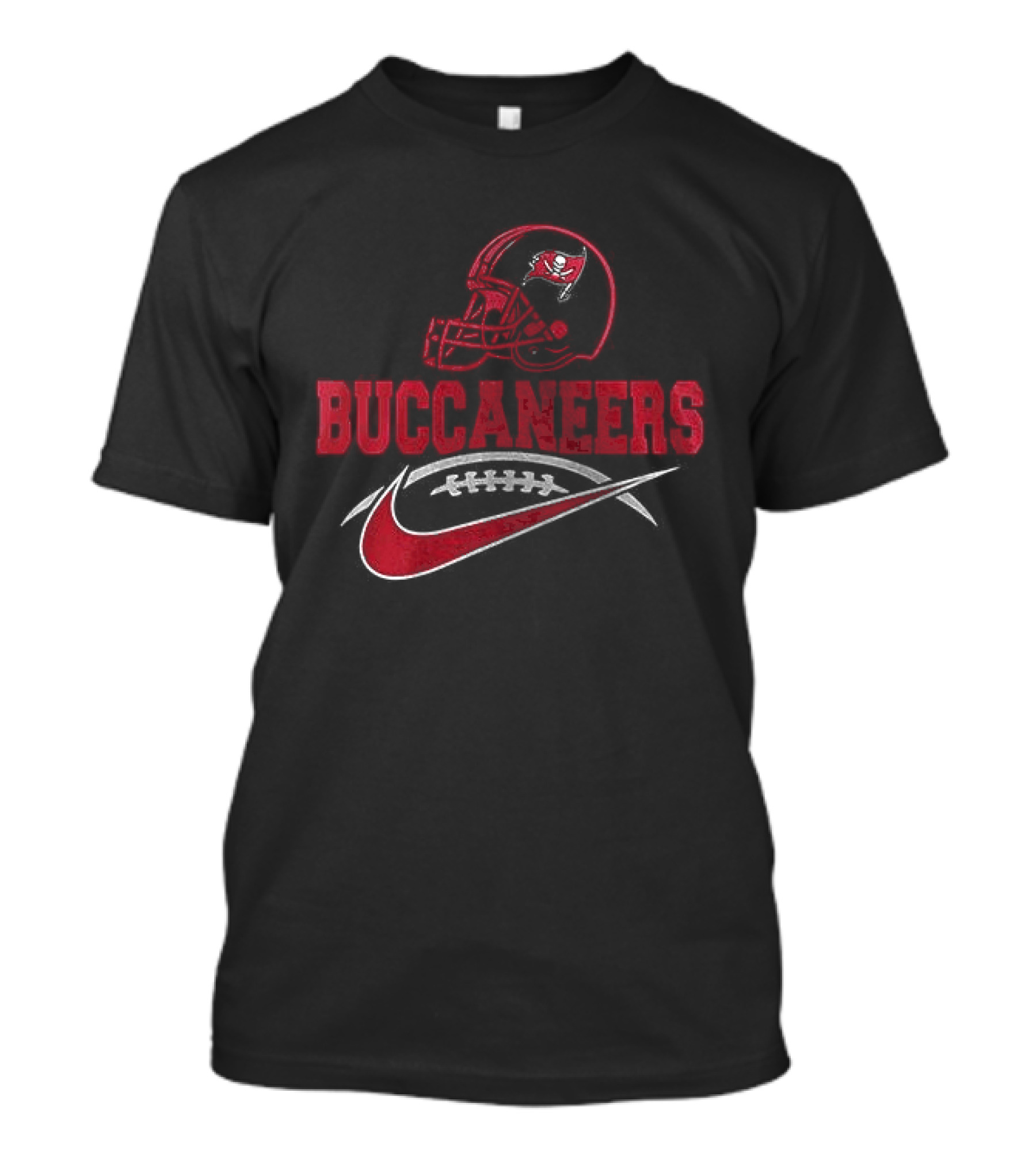 Tampa Bay Buccaneers Helmet And Nike Swoosh T-Shirt