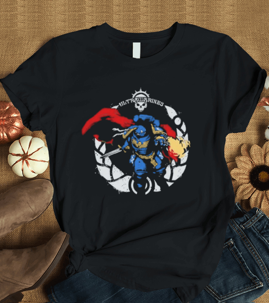 Warhammer Ultramarines Verse Skull Warrior With Helmet T-Shirt