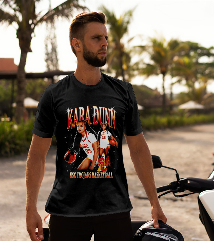 Kara Dunn USC Trojans Basketball Player Collage With Jersey 25 And Iconic SC T-Shirt