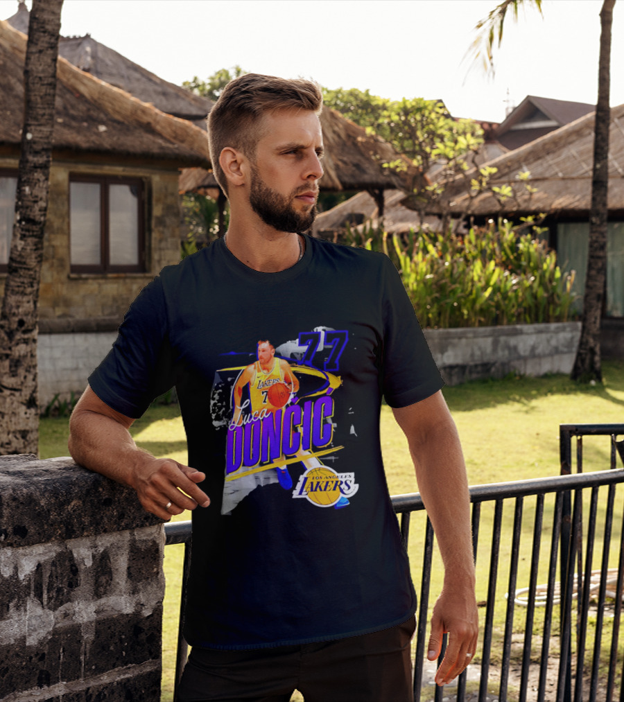 Luka Dončić Number 77 Los Angeles Lakers Basketball NBA 2026 T-Shirt