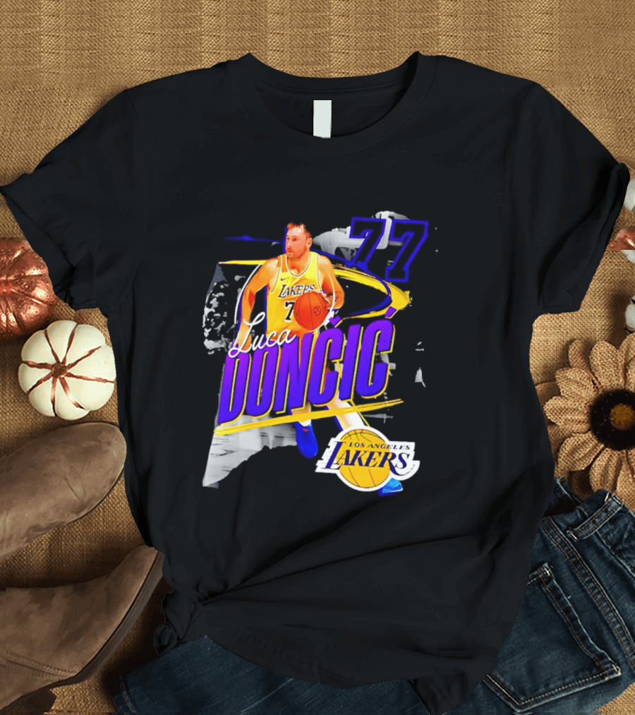 Luka Dončić Number 77 Los Angeles Lakers Basketball NBA 2026 T-Shirt