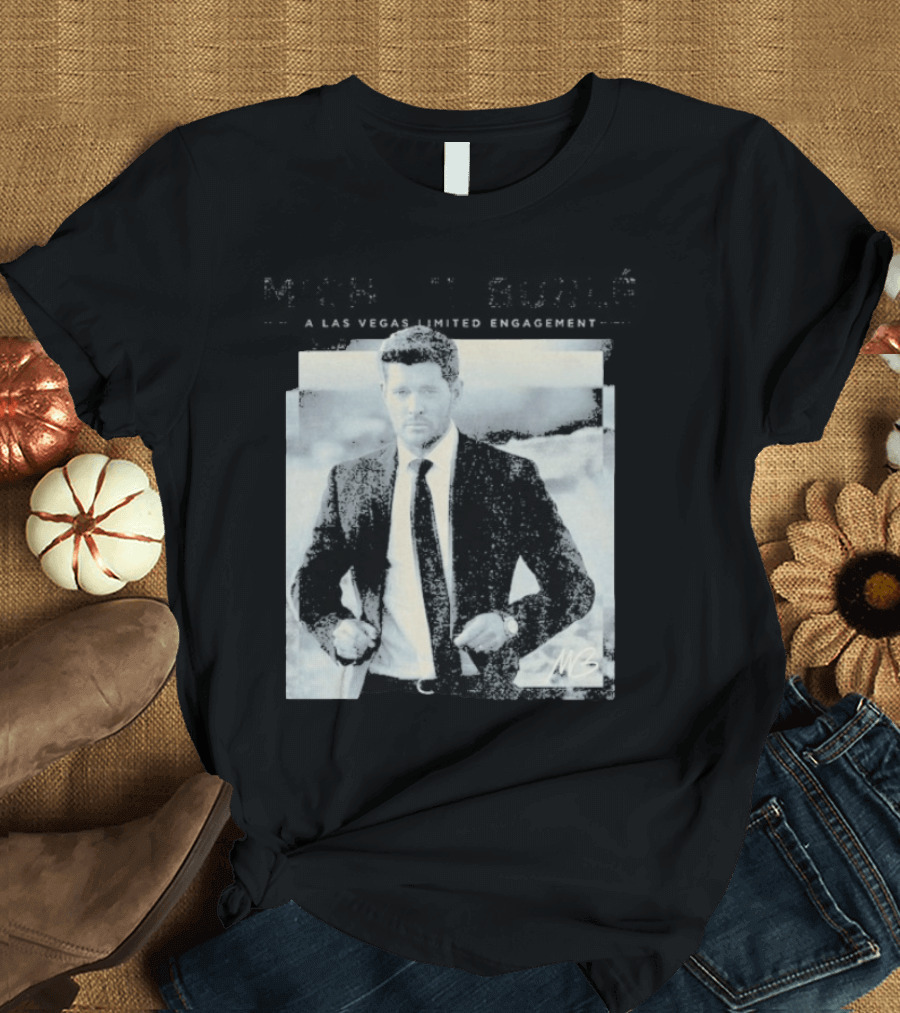 Michael Buble A Vegas Photo Classic Suit Style MB Signature T-Shirt