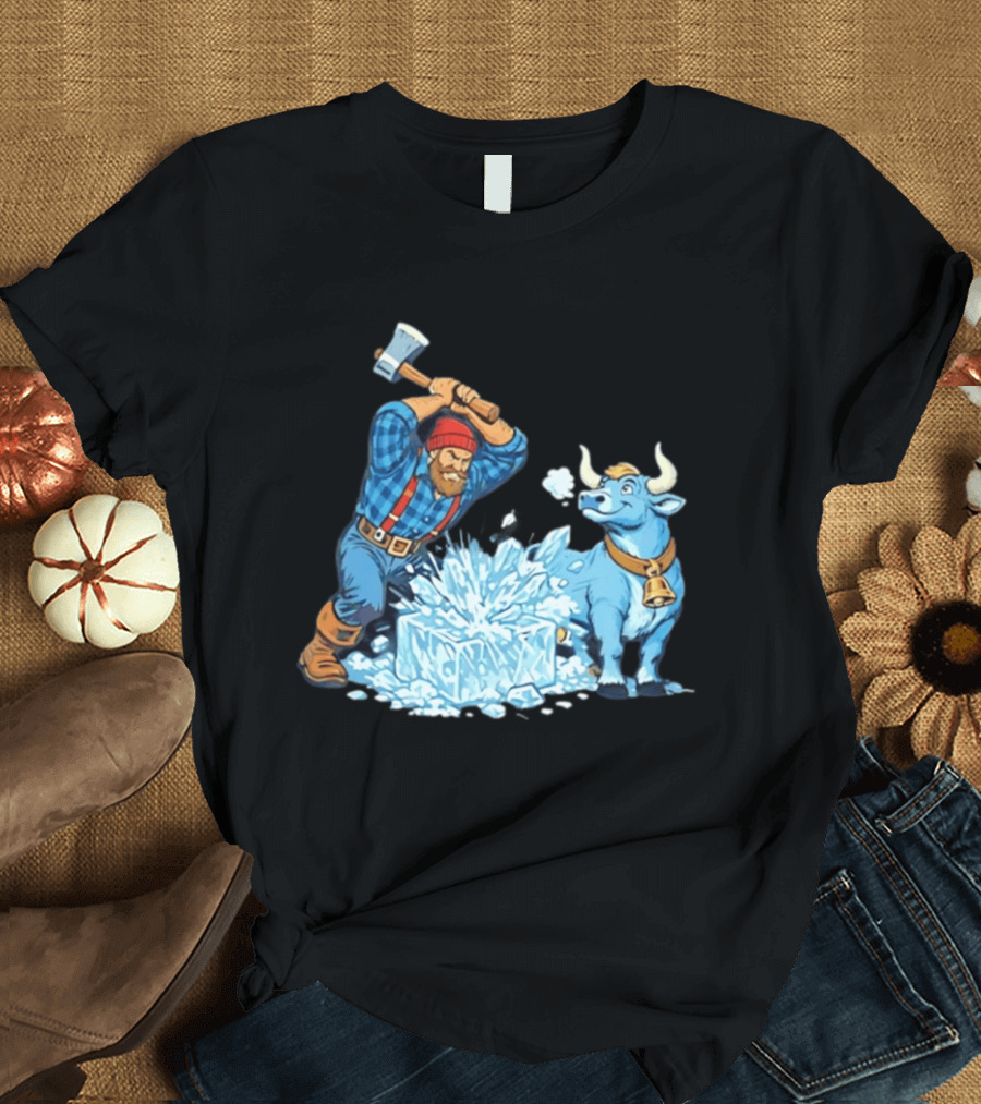 Minnesota Paul Bunyan Babe Blue Ox Breaking Ice Resistance T-Shirt