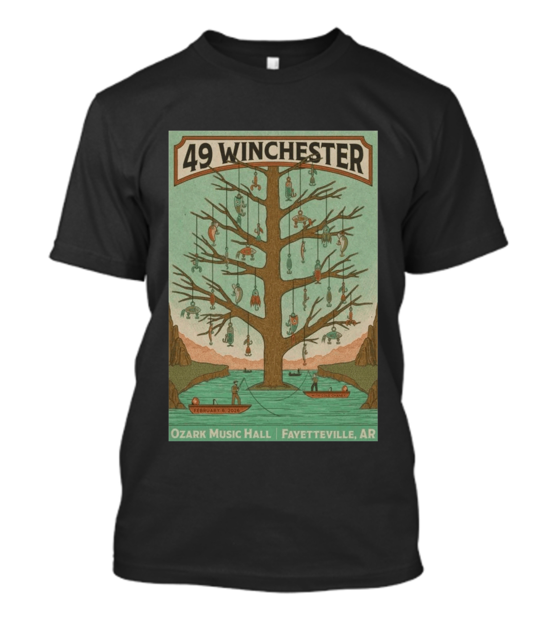 49 Winchester February 6 2026 Ozark Music Hall Fayetteville AR Concert Tree T-Shirt