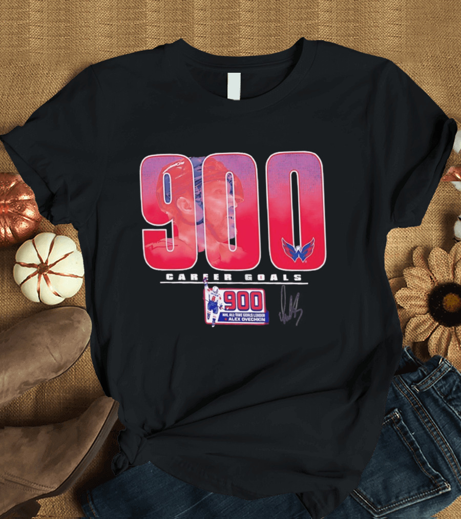 Washington Capitals Alex Ovechkin 900 NHL Career Goals All Time Goals Leader T-Shirt