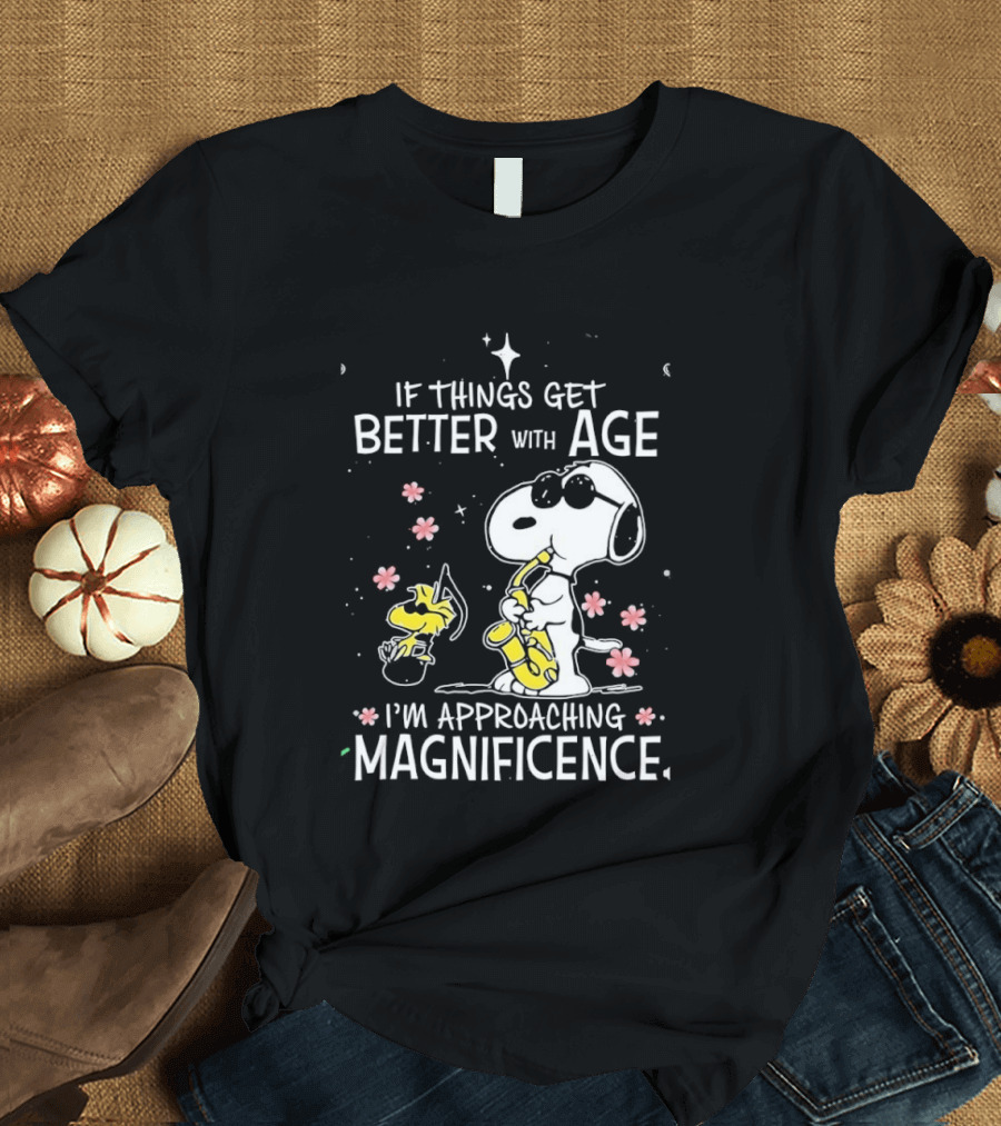 Snoopy And Woodstock Better With Age Approaching Magnificence Blossom T-Shirt