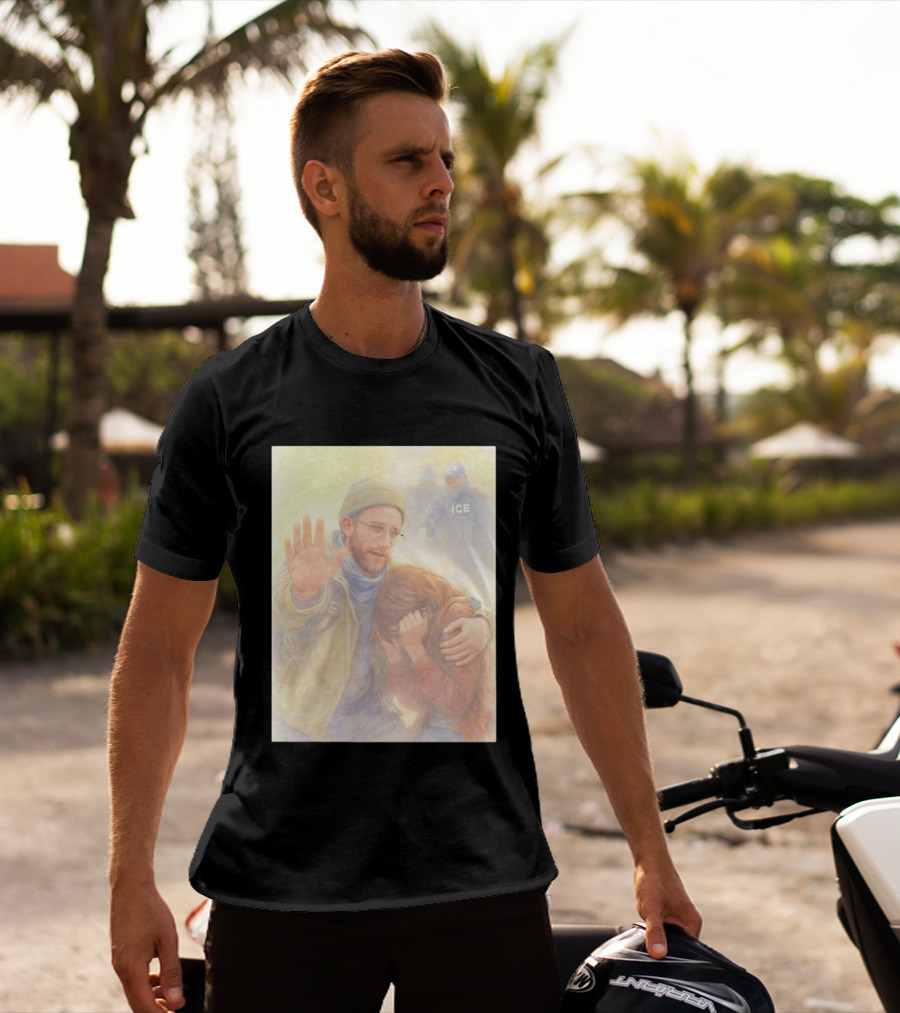 Justice For Alex Pretti Rest In Peace Anti ICE Cross Compassionate Protest T-Shirt