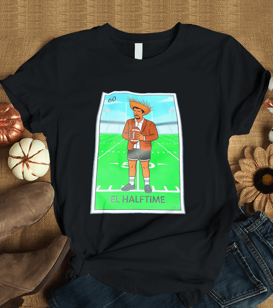 Bad Bunny El Halftime Football Card 60 Stadium Scene T-Shirt