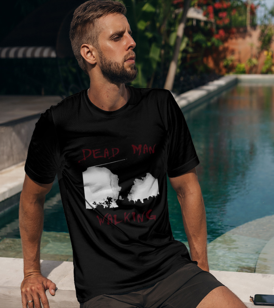 Dead Man Walking Zombie Hand Print Grunge T-Shirt