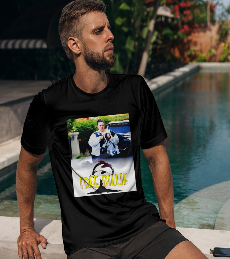 Free Billie Fat 2026 Meme Parody With Whale And Dog Walking T-Shirt