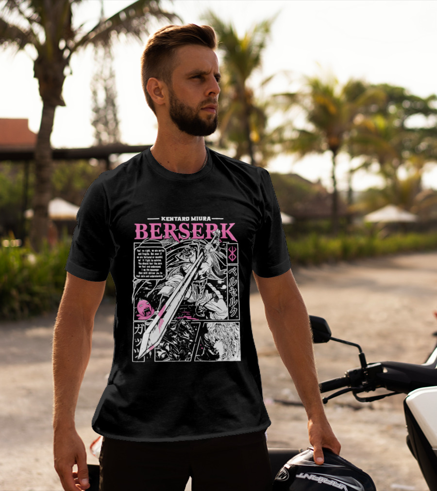 Kentaro Miura Berserk Manga Panel Warrior Sword T-Shirt