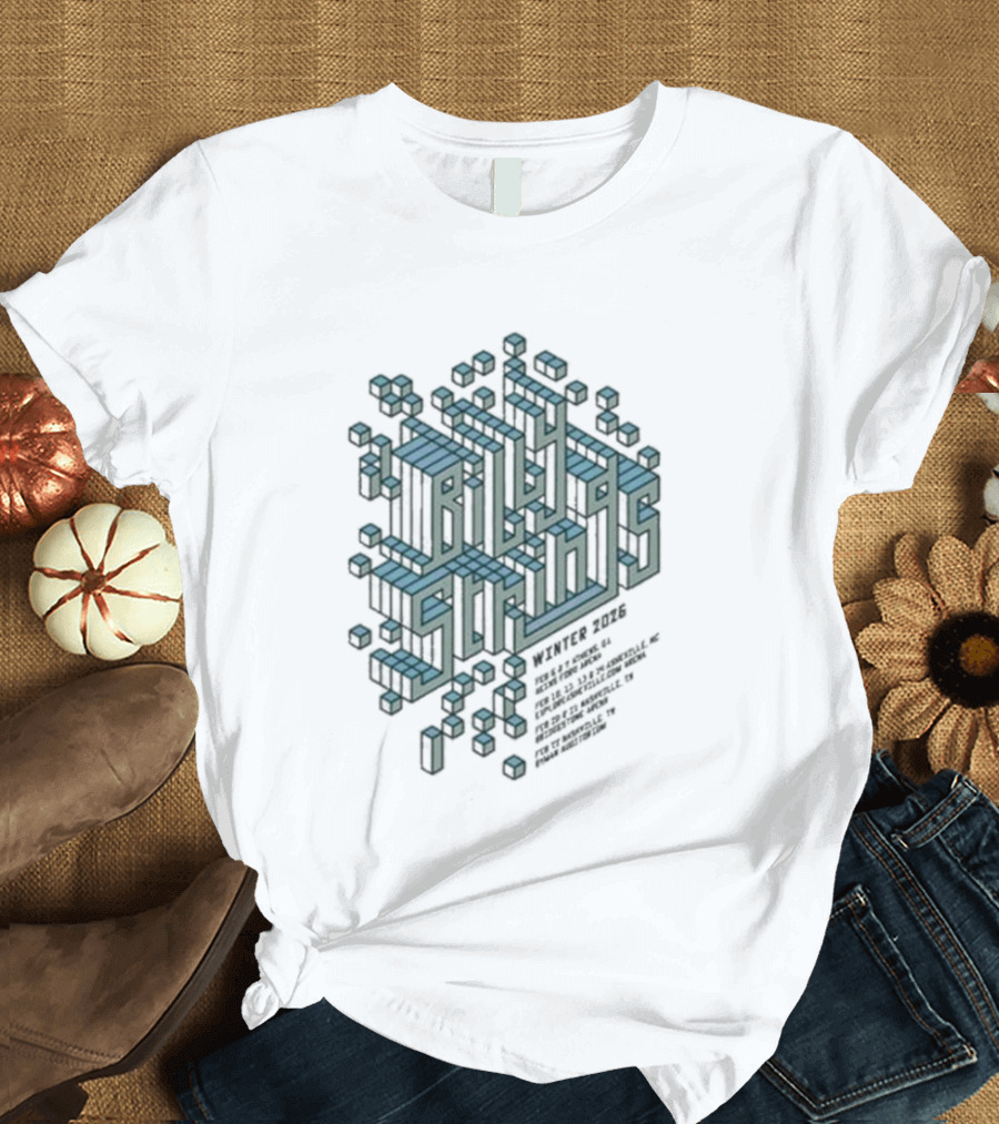 Billy Strings Winter 2026 Tour Cube Isometric Structure T-Shirt