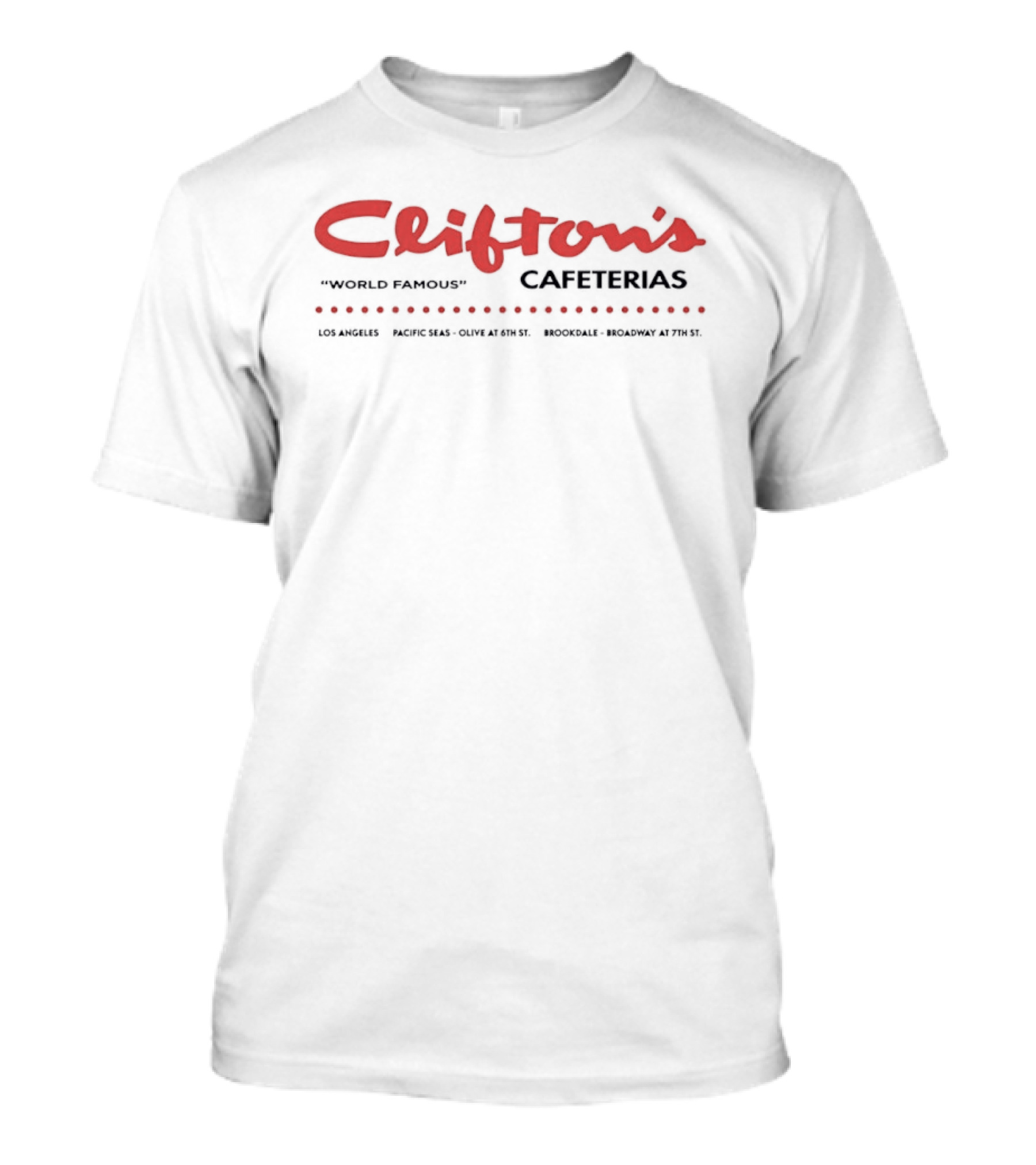 Clifton's World Famous Cafeterias Los Angeles California Retro Vintage Style Red T-Shirt