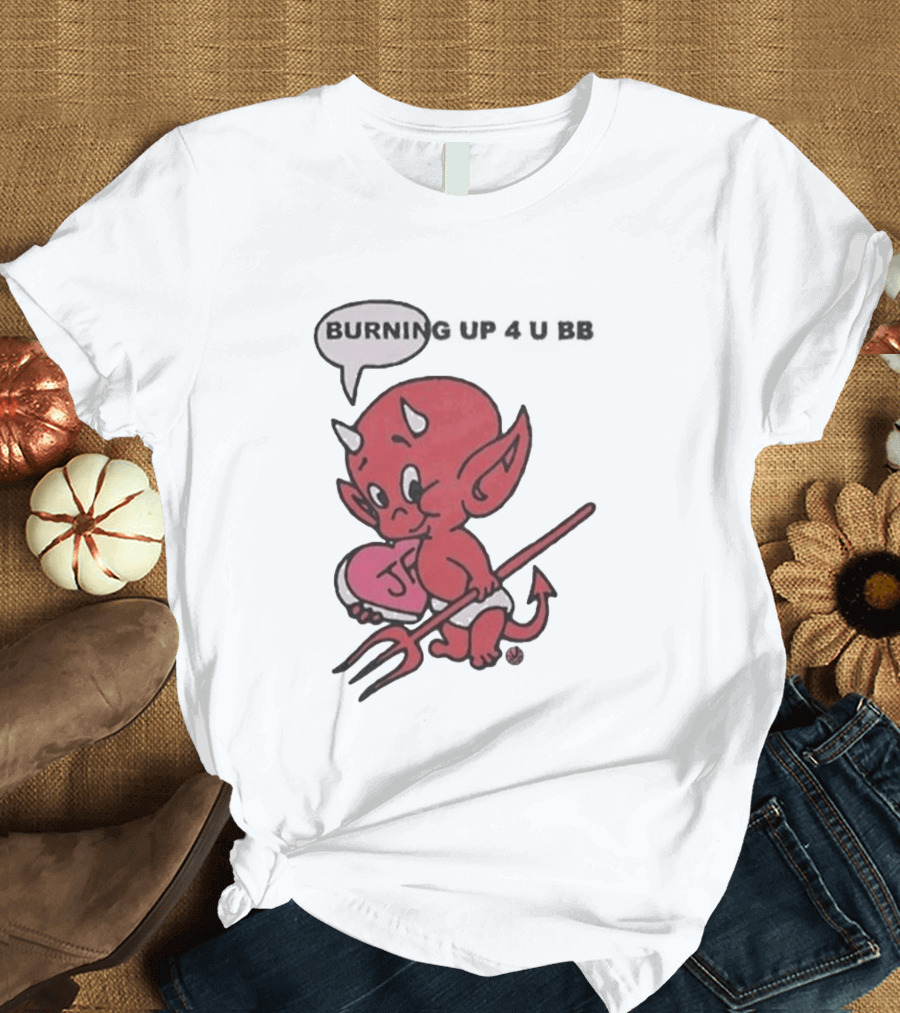 Burning Up Cute Cartoon Red Devil Just Friends T-Shirt
