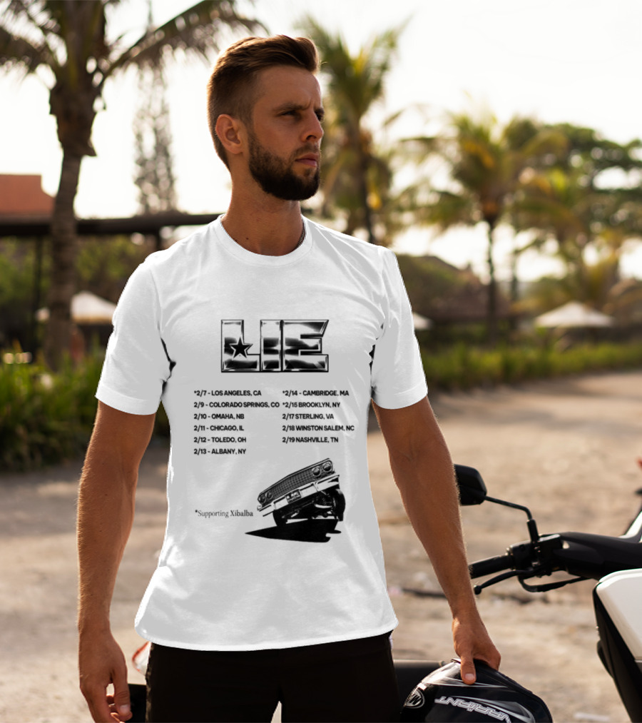 LIE Supporting Xibalba February Tour 2026 San Bernardino Mexico Anaheim New York Louisville Portland Minneapolis T-Shirt