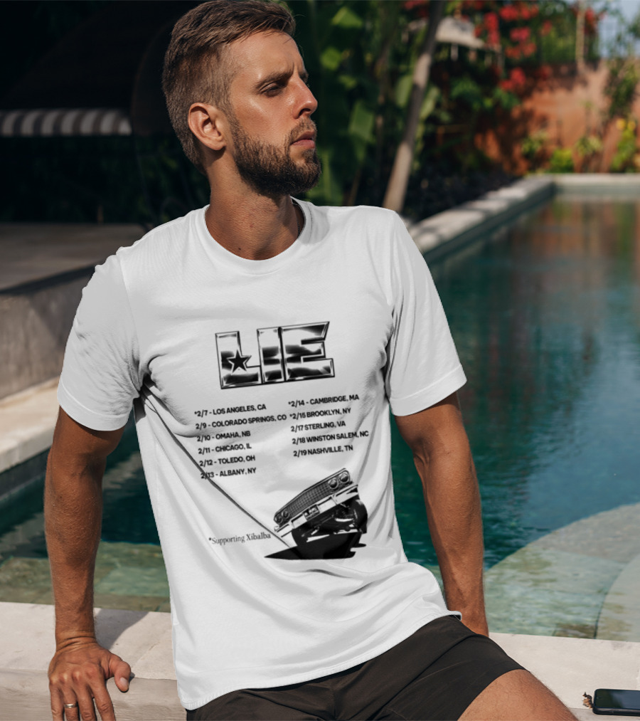 LIE Supporting Xibalba February Tour 2026 San Bernardino Mexico Anaheim New York Louisville Portland Minneapolis T-Shirt