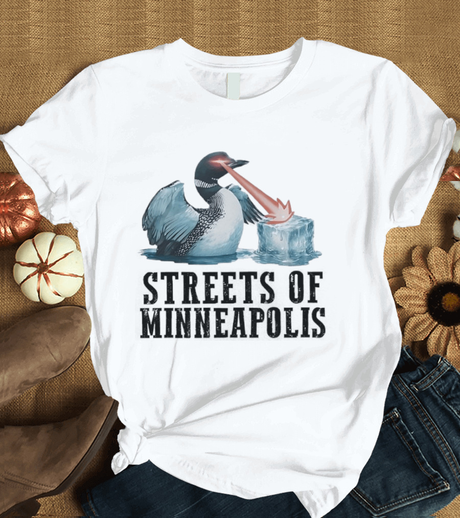 Loon Laser Eyes Melting Ice Streets Of Minneapolis T-Shirt