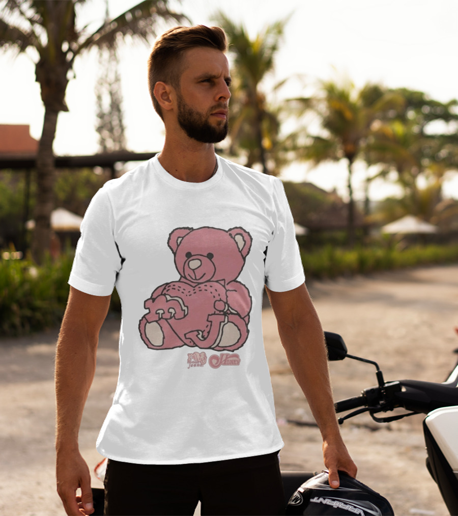 Mom Jeans Pink Bear Heart Honey T-Shirt