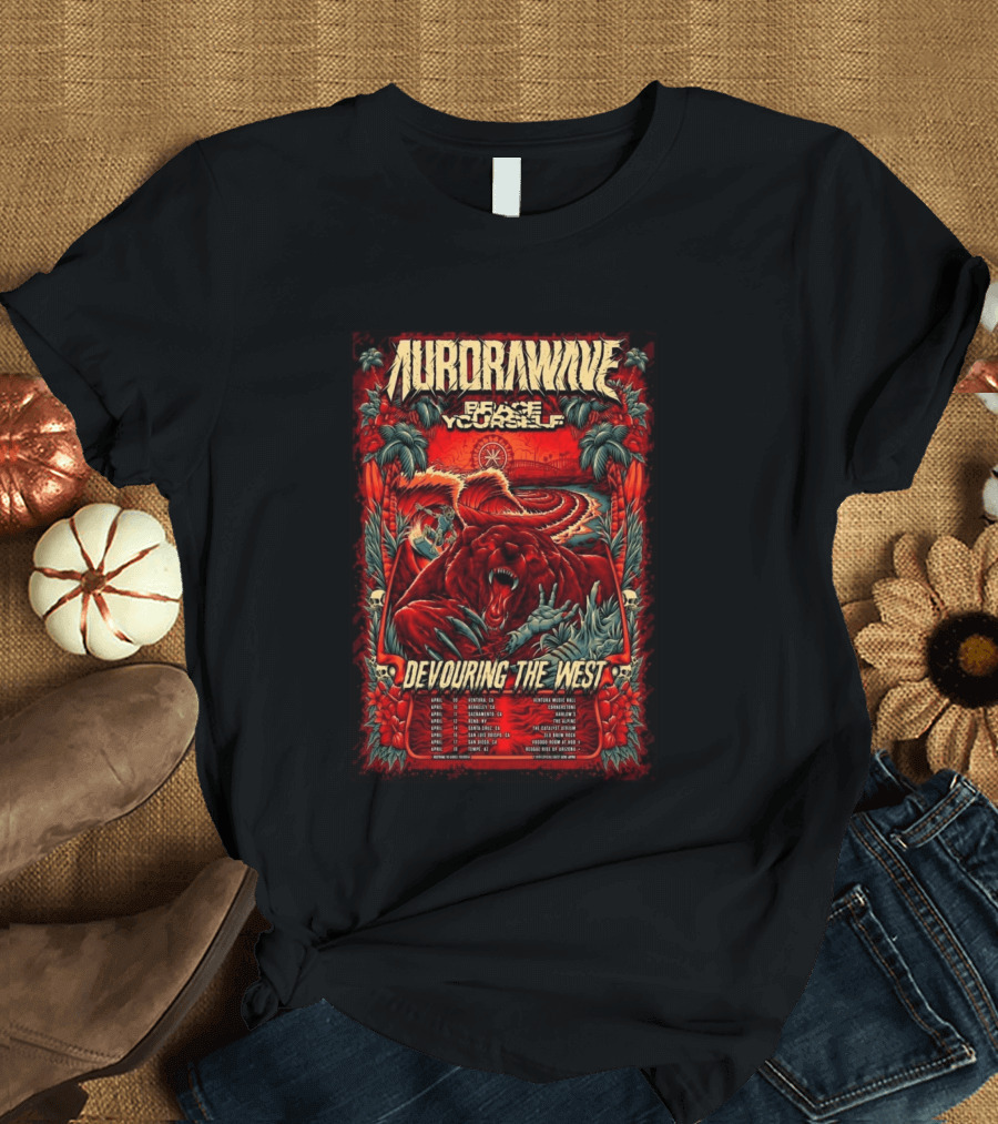 Aurorawave Devouring The West Tour 2026 West Coast Dates Venture Ventura April T-Shirt