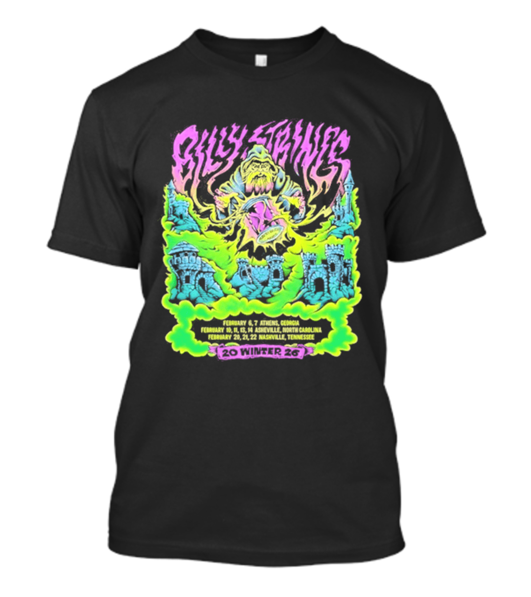 Billy Strings Winter Tour 2026 Psychedelic Castle T-Shirt