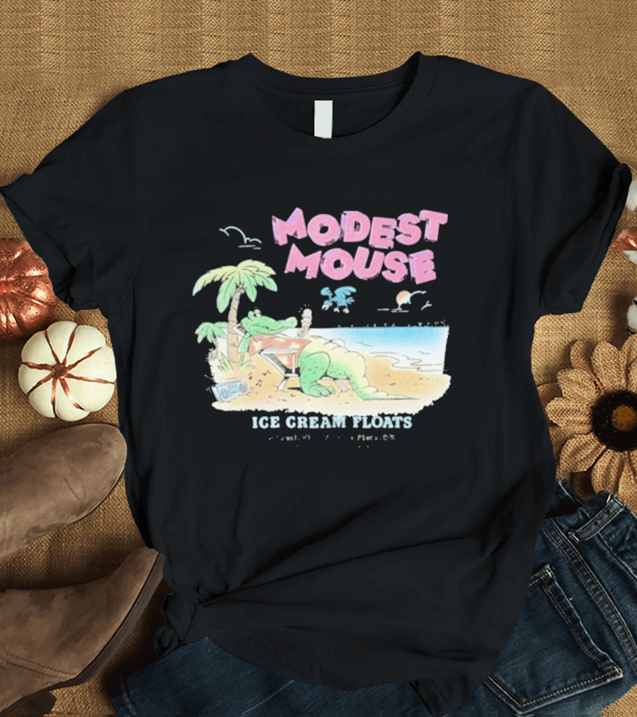 Modest Mouse Ice Cream Floats Relaxing Beach Alligator T-Shirt