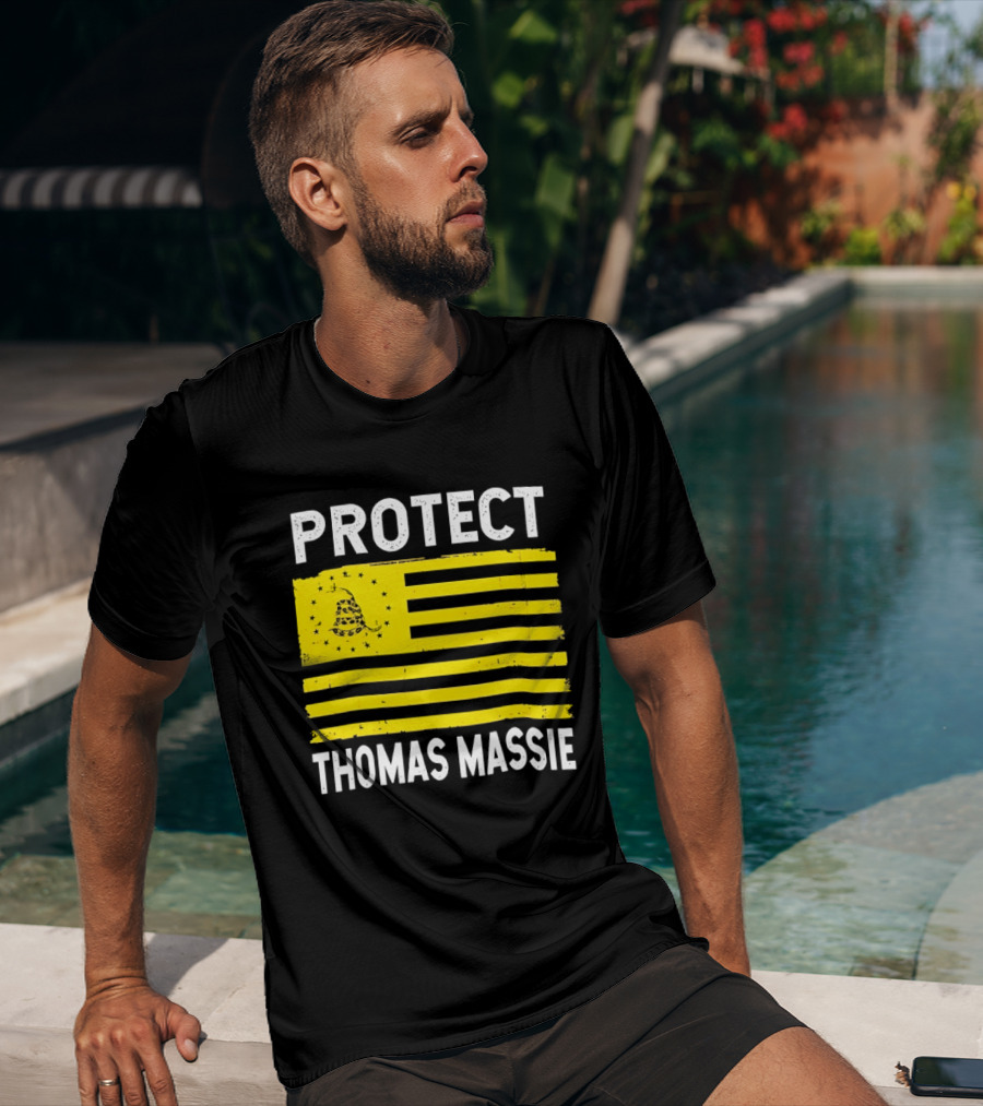 Protect Thomas Massie Gadsden Flag Yellow T-Shirt