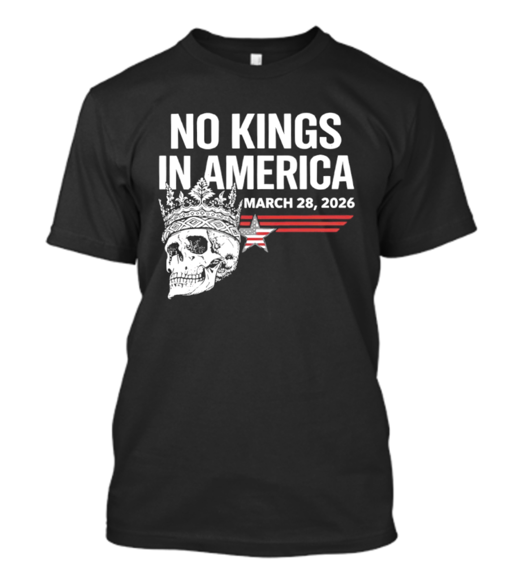 No Kings In America Skull With Crown March 28 2026 T-Shirt