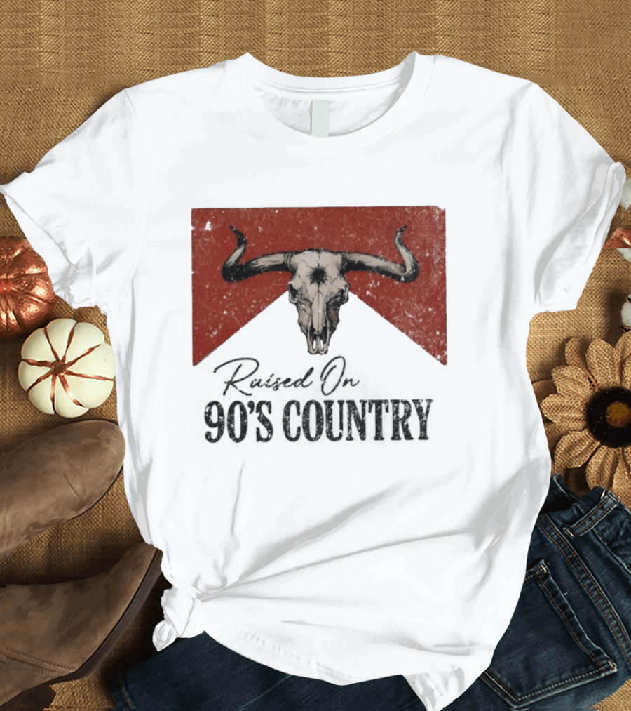 Bull Skull Marlboro Raised On 90's Country T-Shirt