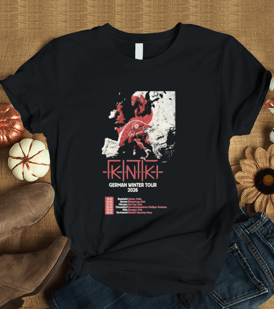 Gidiki German Winter Tour 2026 Europe Map Dates Venues T-Shirt