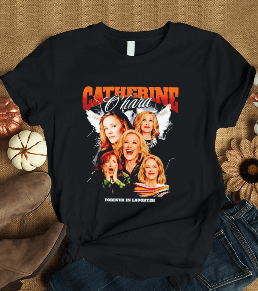 Catherine O'Hara Forever In Laughter Wings Collage T-Shirt