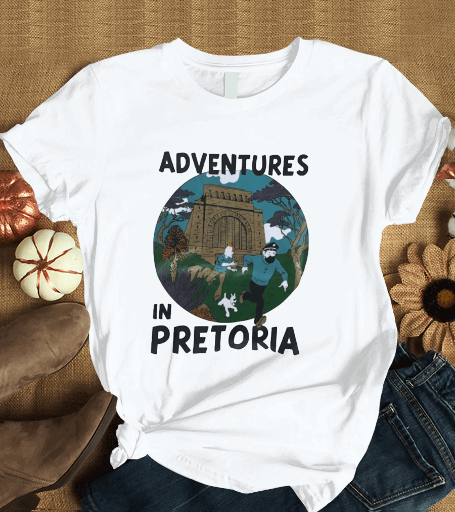 Adventures In Pretoria Tintin Captain Haddock Escape Scene T-Shirt
