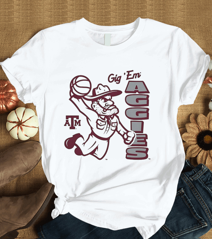 Texas A&M Gig 'Em Aggies Basketball Dunking Sarge T-Shirt