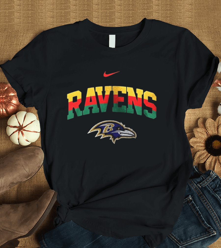 Nike Baltimore Ravens Rasta Colors 100th Anniversary T-Shirt