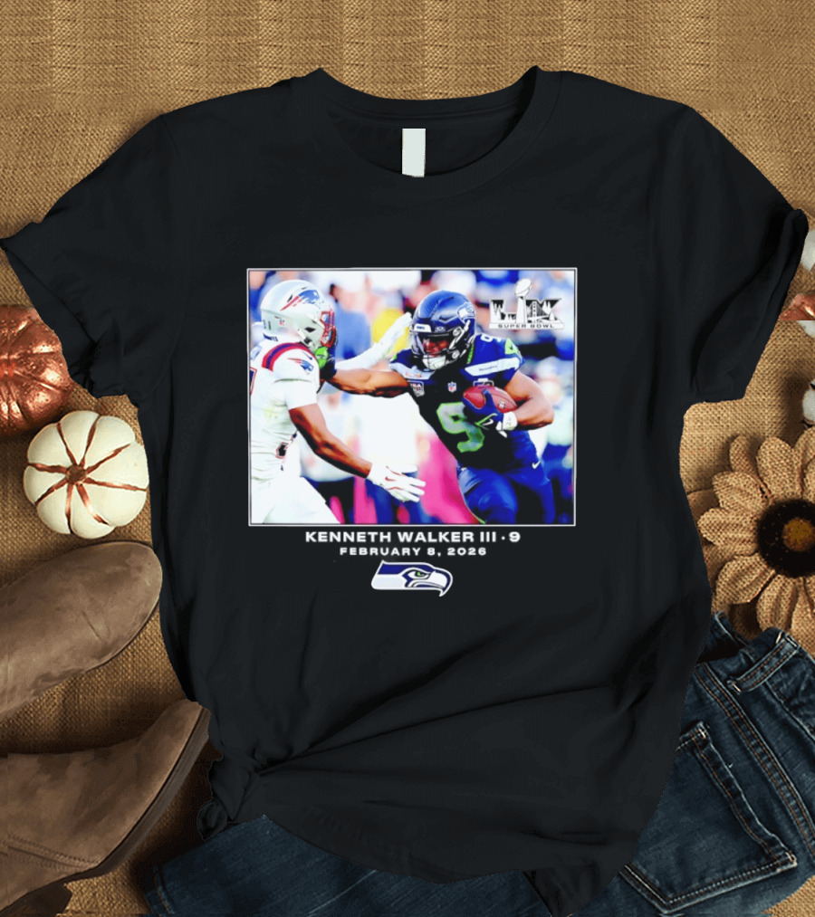 Kenneth Walker III Seattle Seahawks Super Bowl LIX Football 2026 T-Shirt
