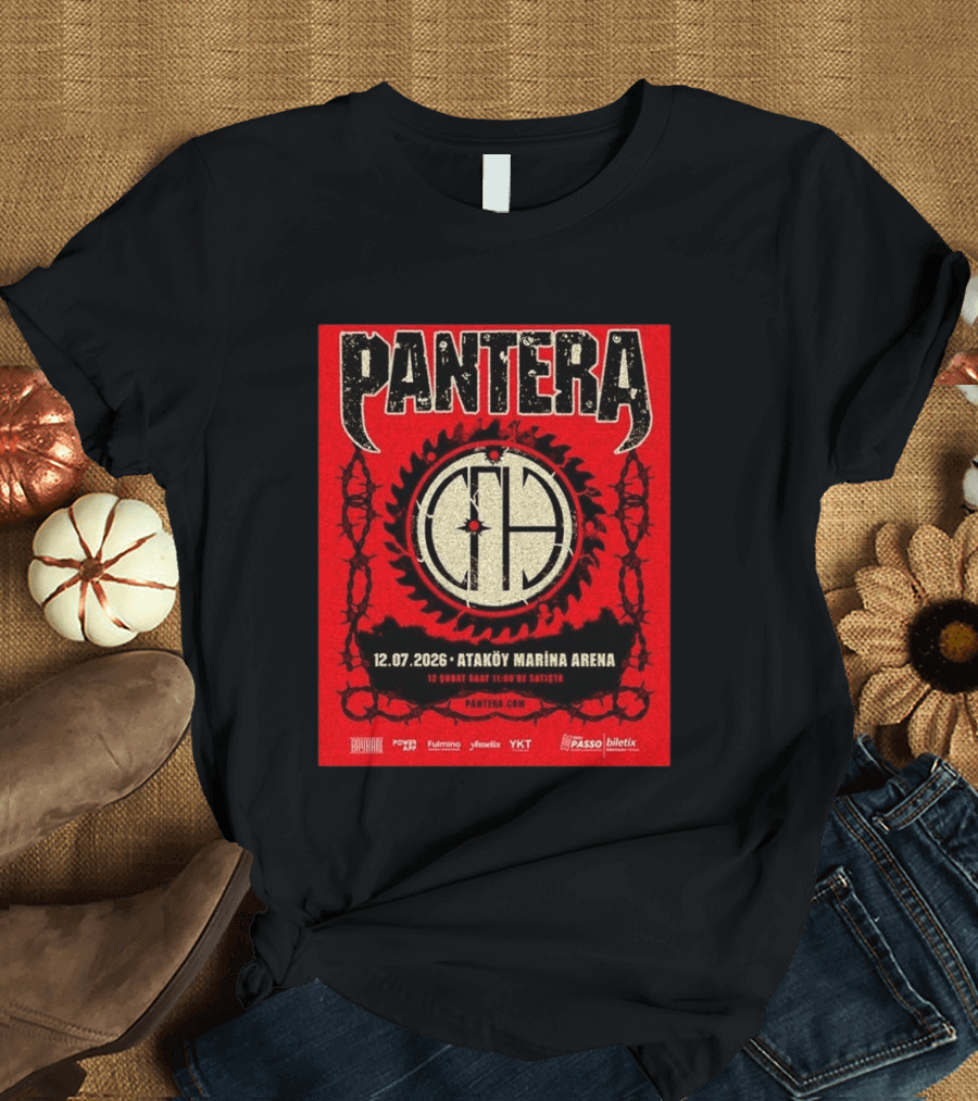 Pantera Istanbul 2026 Ataköy Marina Arena July 12 Concert Event T-Shirt